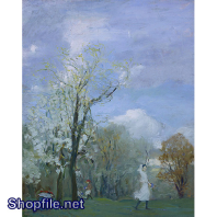 Tranh sơn dầu nước ngoài tuyết rơi